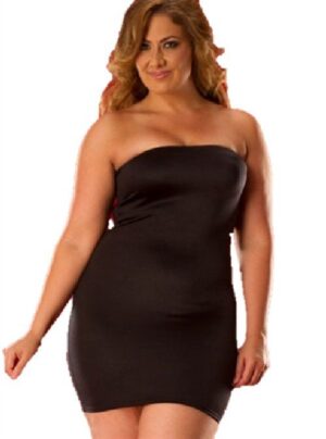 Büyük Beden Strapless Mini Elbise Tsec031043