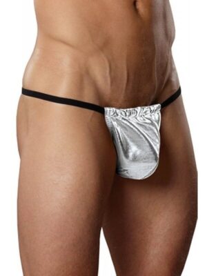 Kalbinle Fantazi Gümüş Renk Lame Erkek String-Tanga TG274579