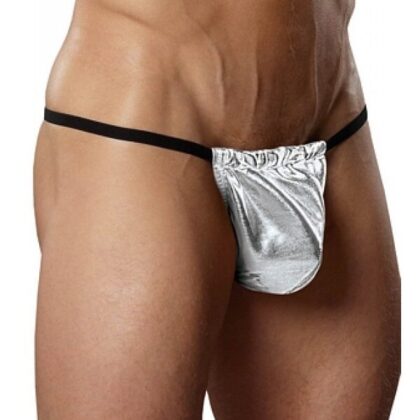 Kalbinle Fantazi Gümüş Renk Lame Erkek String-Tanga TG274579