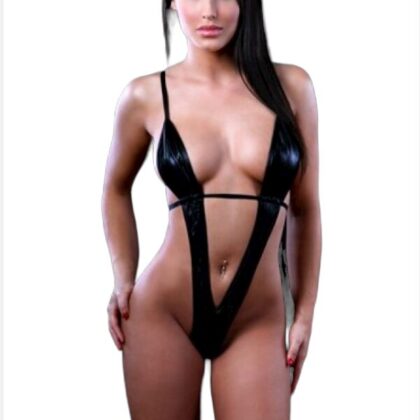 Kalbinle Fantezi Seksi Siyah Saten Gecelik TG279171