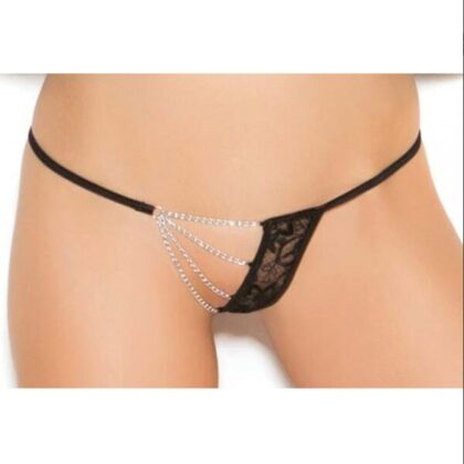 Kalbinle Fantezi Zincirli Dantelli String-Tanga TG271294