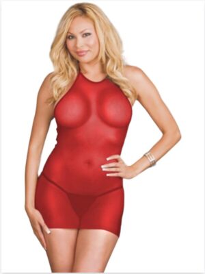 Kalbinle Büyük Beden Kırmızı Fantazi Seksi Tül Babydoll TG273223