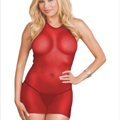 Kalbinle Büyük Beden Kırmızı Fantazi Seksi Tül Babydoll TG273223