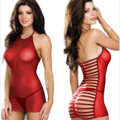Kalbinle Fantezi Seksi Kırmızı Tül Babydoll Gecelik TG273218