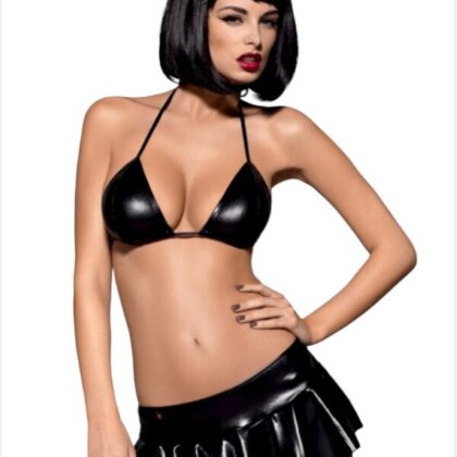 Kalbinle Fantezi Siyah Mini Etekli Seksi SütyenTakım Seksi İç Giyim TG279096