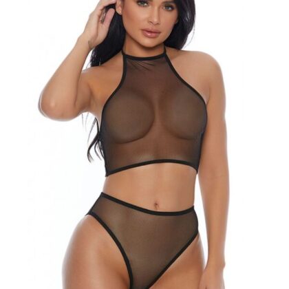 Kalbinle Fantezi Seksi Transparan Tül Sütyen Kilot Takımı TG279219