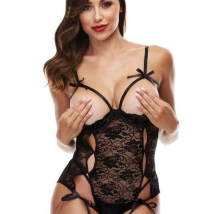 Kalbinle Fantezi Göğüsü Ve Arkası Açık Dantel Babydoll İç Giyim TG279222