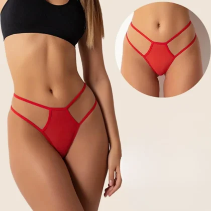 Kalbinle Fantazi Kırmızı Seksi TÜL Kadın STRİNG - Fantezi Tanga TG270037