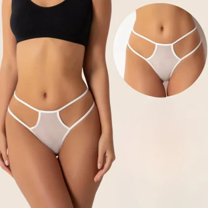 Kalbinle Fantazi Beyaz Seksi TÜL Kadın String - Fantezi Tanga TG270039