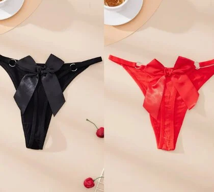Kalbinle Fantezi Kadın 2'li Fiyonklu Halkalı Tanga TG270044