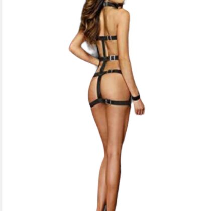 Kalbinle Fantezi Deri Tasmalı Seksi Elbise TG279108