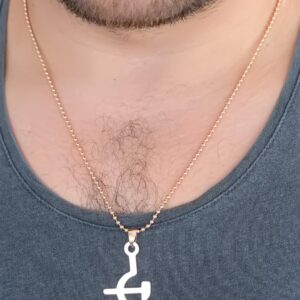 Kalbinle Rose Renk Metal Orak ve Balta Figürlü Erkek Kolye ERK349