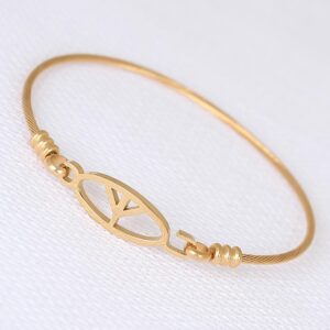 Kalbinle Gold Metal Çelik Figürlü Erkek Kelepçe Bileklik EB1891
