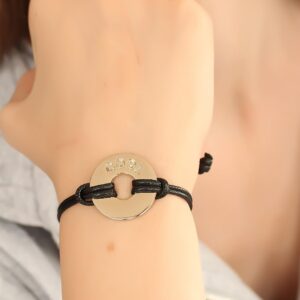 COOL (Havalı) Siyah Deri İpli Unisex Mood Bileklik BB1984