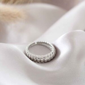 Gümüş Renk Ayarlamalı Burgu Kadın Yüzük BYK1504