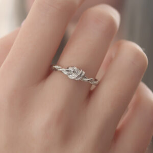 Gümüş Renk Halat Düğüm Model Kadın Yüzük BYK2417