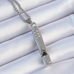 Acil Durum Düdüğü 316L Çelik Kararma Yapmaz Yüksek Desibel Kolye Unisex EBK1200