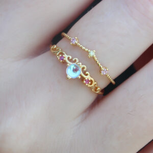 Gold Renk Zirkon Taşlı Taç Model Kadın Yüzük BYK2665