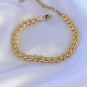 Kalbinle 316L Çelik Arpa Gold Renk Kadın Bileklik BB5305