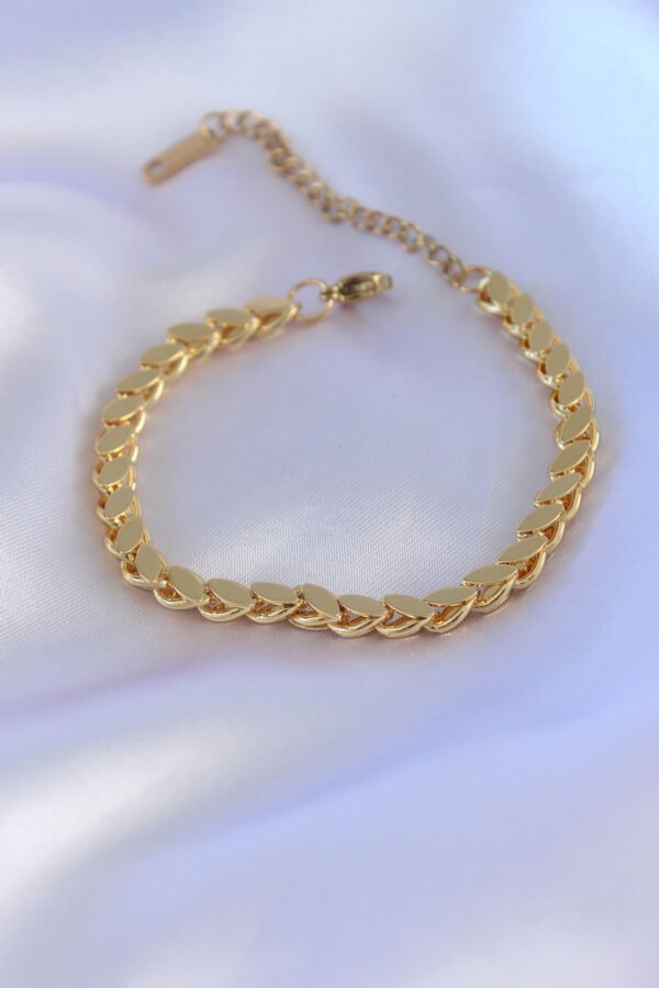 Kalbinle 316L Çelik Arpa Gold Renk Kadın Bileklik BB5305