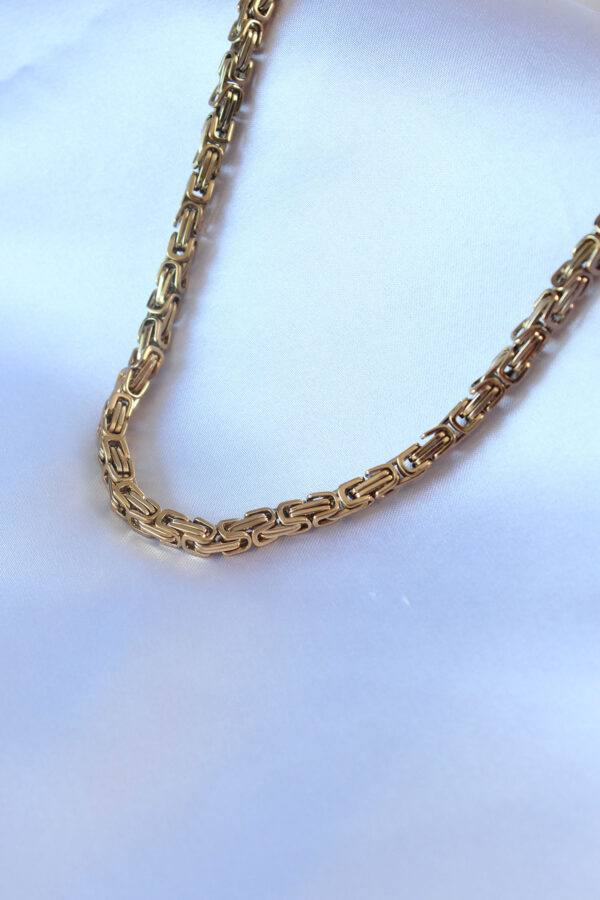 Kalbinle 316L Çelik Gold Renk Kral Zincir Model Erkek Kolye ERK1323