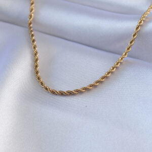 316L Çelik Gold Renk Burgu Model 45 cm Kadın Kolye BKO7586