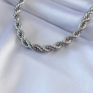 316L Çelik Gümüş Renk Burgu Model 45 cm Kadın Kolye BKO7588