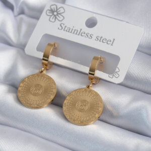 316L Çelik Gold Renk İşleme Detay Kadın Küpe BKP7981
