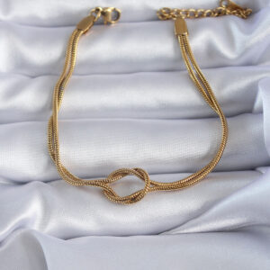 316L Çelik Gold Renk Düğüm Model Kadın Bileklik BB5584