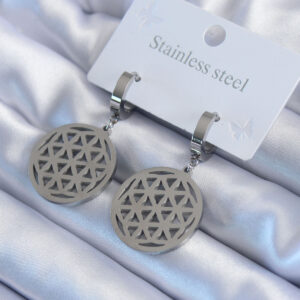 316L Çelik Gümüş Renk Lotus Model Kadın Küpe BKP8027