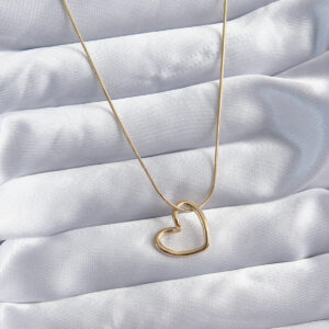 316L Çelik Zincir Gold Renk Kalp Model Kadın Kolye BKO8033