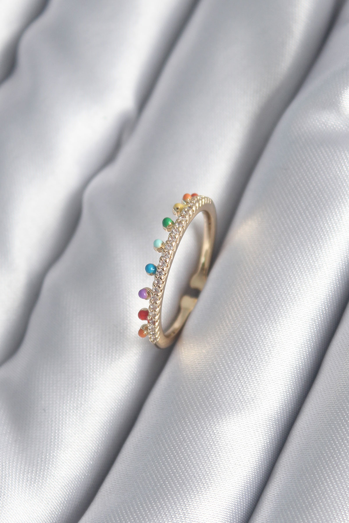 Pirinç Gold Renk Zirkon Taş Detay Kadın Yüzük BYK2997