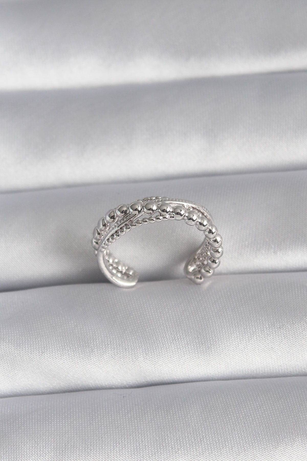 Pirinç Gümüş Renk Kadın Yüzük BYK3030