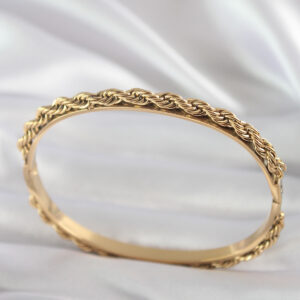 316L Çelik Gold Renk Burgu Zincir Model Kadın Kelepçe BB5904