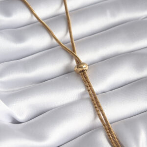 316L Çelik Gold Renk Tüp Zincir Asansör Model Kadın Kolye BKO8286