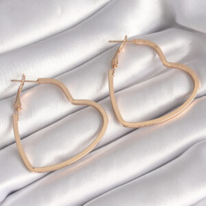 Pirinç Gold Renk Kalp Model Kadın Küpe BKP8706