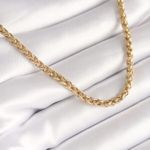 316L Çelik Gold Renk Burgu Zincir Model Kadın Kolye BKO8446