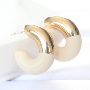 CCB Krem Gold Çift Renk Küpe BKP8870