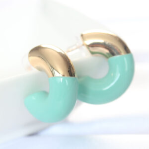 CCB Turkuaz Gold Çift Renk Küpe BKP8871