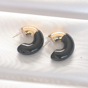 CCB Siyah Gold Çift Renk Küpe BKP8875