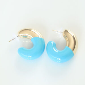 CCB Mavi Gold Çift Renk Küpe BKP8876