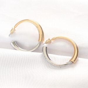 Pirinç Çift Renk Halka Küpe BKP8887