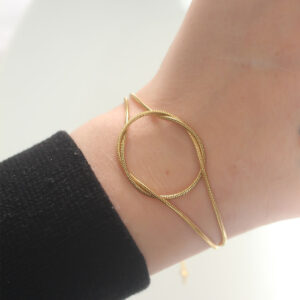 316L Çelik Gold Renk Düğüm Model Bileklik BB6042