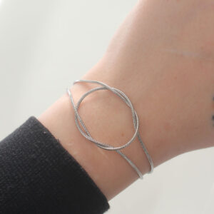 316L Çelik Gümüş Renk Düğüm Model Bileklik BB6043