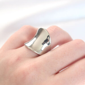 Silver Renk Ayarlanabilir Kavisli Ayna Yüzük BYK3114