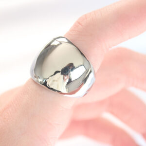 Silver Renk Ayarlanabilir Bombeli Ayna Yüzük BYK3122