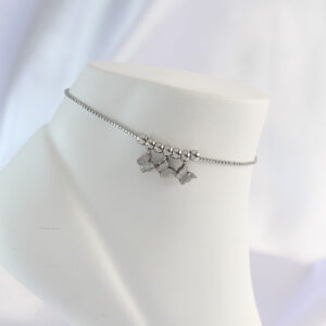 316L Çelik Gümüş Renk Minimal Kelebek Tasarımlı Halhal HH1570