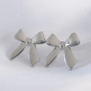 Pirinç Gümüş Renk Düz Plaka Fiyonk Küpe BKP8937