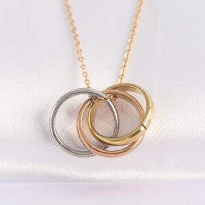 316L Çelik Zincir Çoklu Renk Model Kolye BKO8668