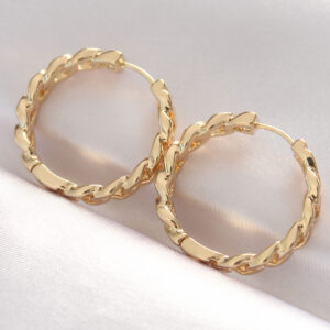 Pirinç Gold Renk Zincir Model Halka Küpe BKP8970